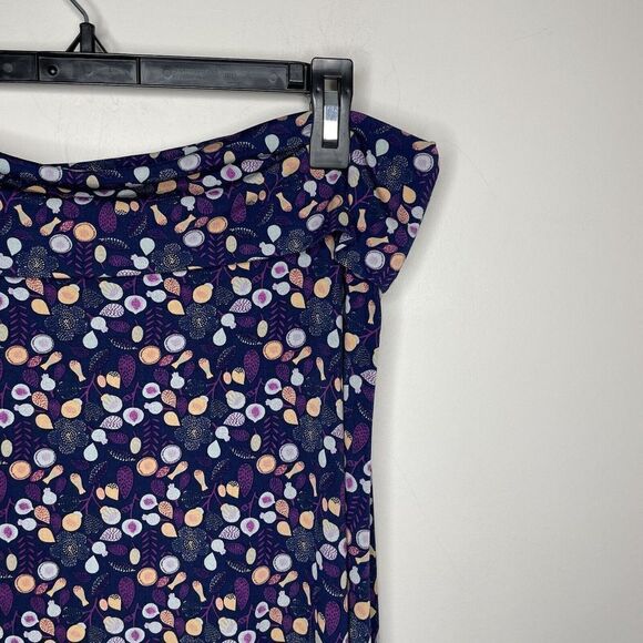 LuLaRoe Maxi Skirt Womens Medium M Simply Comfortable Blue Fruit Print Elastic - Picture 2 of 6
